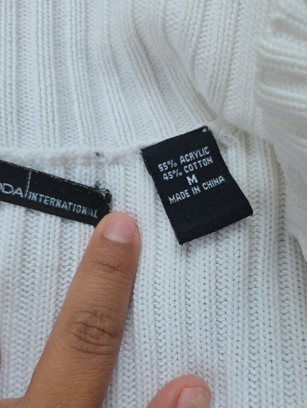 Moda International White Ribbed Button-Front Coat - Picture 3 of 8